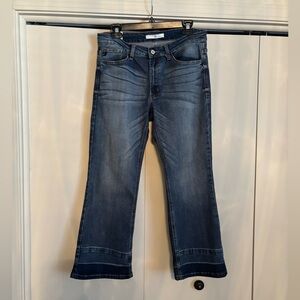 KanCan Dark Blue Crop Flare Jeans